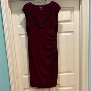 American Living Burgundy Draped Dress